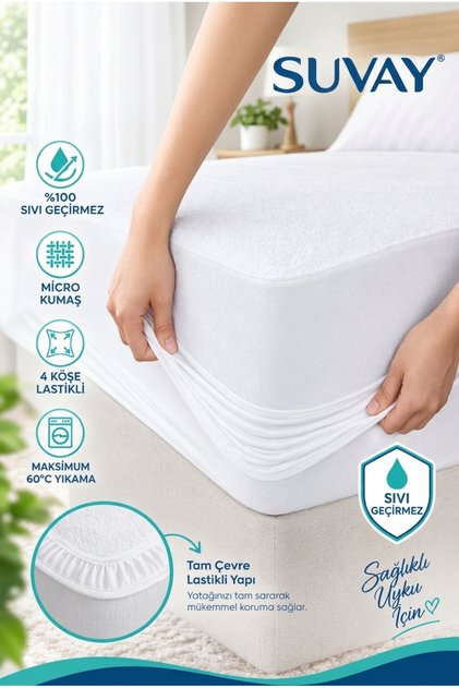 Sıvı Geçirmez Alez Micro Fitted | Full Kenar Çarşaf Tipi Yatak Koruyucu