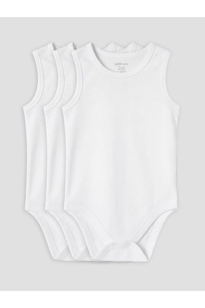 Crew Neck Baby Girl Snapback Bodysuit 3-Piece Set (S6)