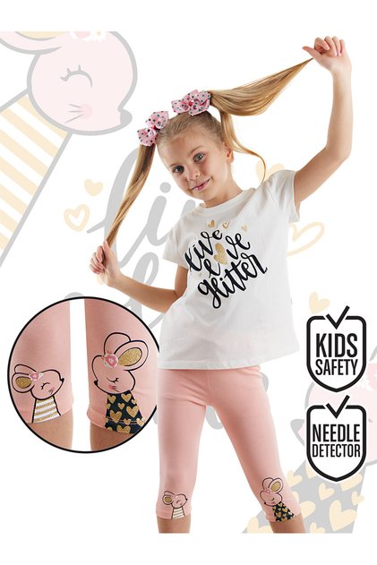 Cute Mice Girls Summer T-Shirt Leggings Set