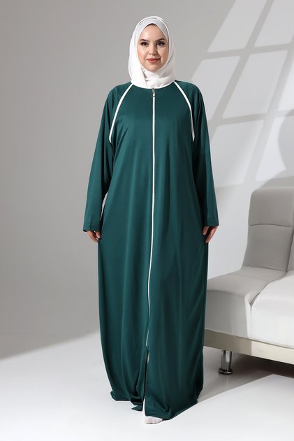 Închidere cu fermoar pe lungime Denier Casual Oversize Prayer Ferace - Verde