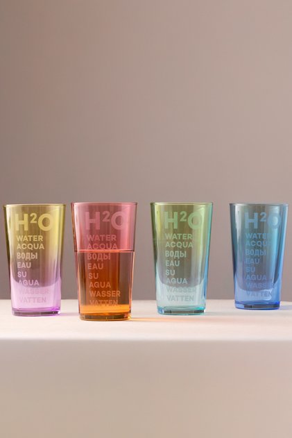 Aqua Set of 4 Soft Drink Glasses 570 Cc