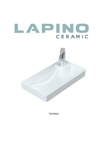 Lapino Ceramic 2240-Ventidue Minimal,Taşma Deliksiz Lavabo , 40*22 cm - Beyaz