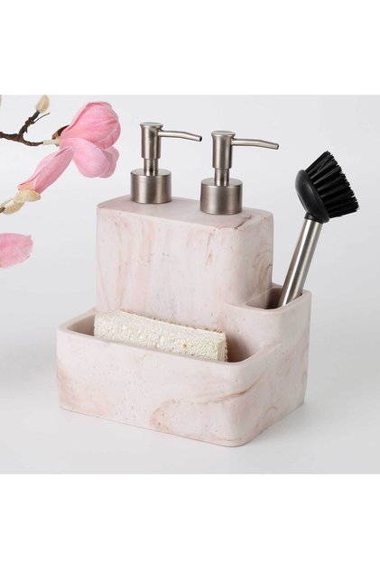 Travertine Two-Fluid Sponge Holder Taupe