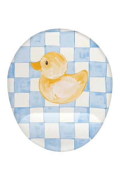 Mavi Kareli Ördek Desenli Bilek Destekli Mouse Pad