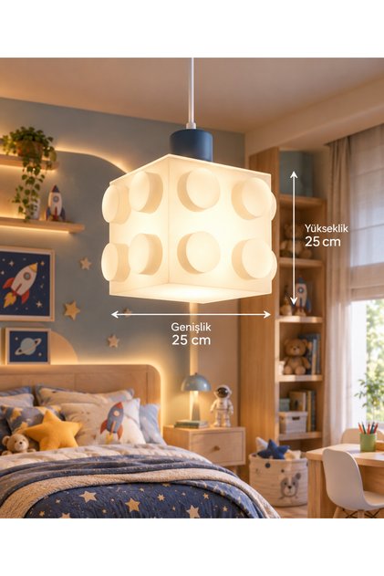 Özel 3D Baskılar Tekli Lego Lamba