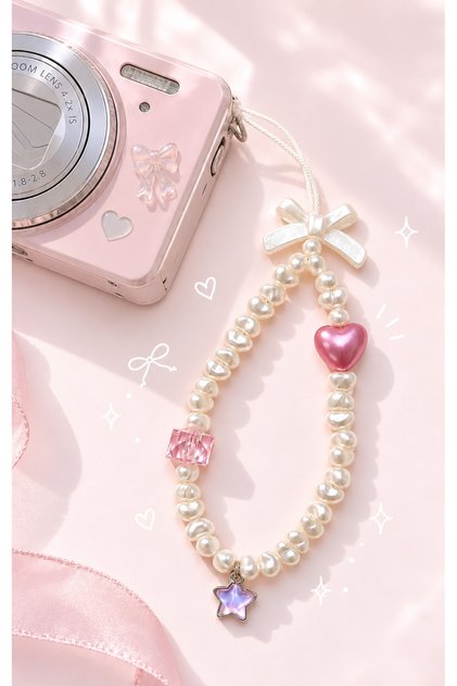 Metal Hologram Star Charmli Phone Charm Bag Ornament Phone Strap Key Camera Charm Camera Hanger