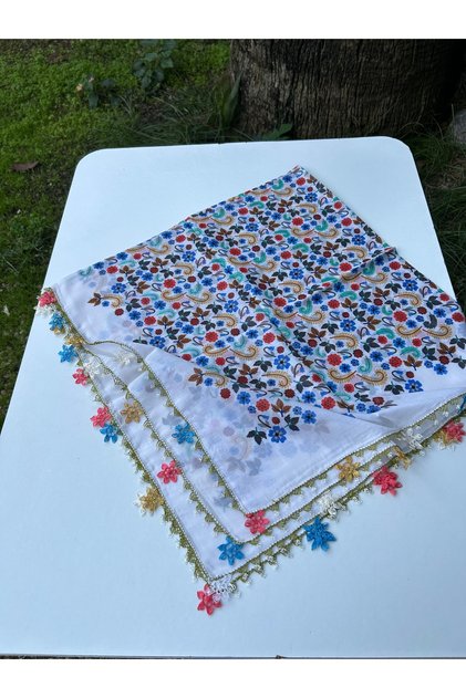 Hand Work Needlepointed Square Writing 100X100 cm Handcrafted