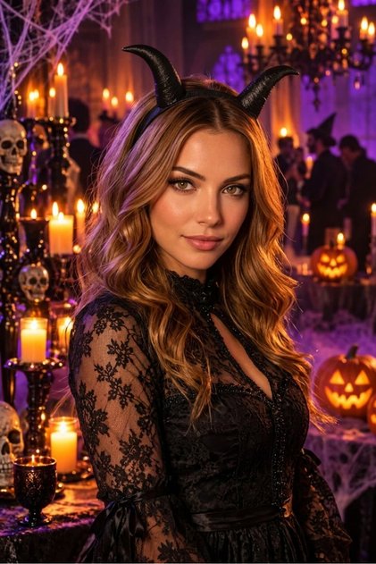 Halloween Cadılar Bayramı Siyah Şeytan Boynuzlu Taç Saç Bandı | Devil Horn Cadı Kostümü ve Cosplay Parti Aksesuarı