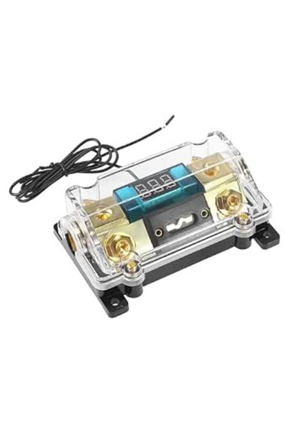 حامل فيوزات ANL مدمج مع شاشة LED لنظام الصوت في السيارة، حامل فيوزات ANL مدمج، مقاس 0-2-4، لأنظمة الصوت في السيارات واليخوت.