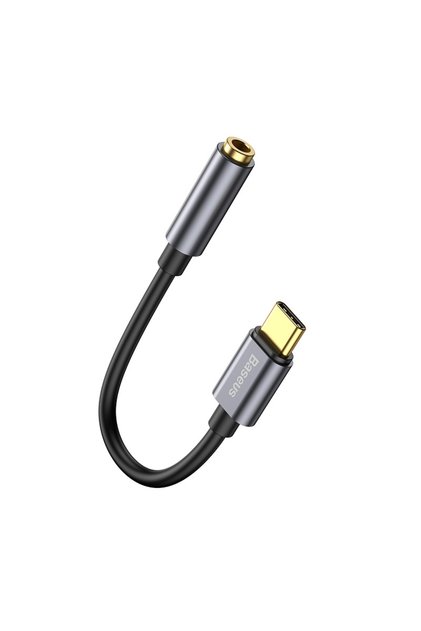 كابل محول سماعات الرأس من النوع C إلى مقبس 3.5 ملم، محول صوت USB C إلى مقبس 3.5 ملم باللون الرمادي