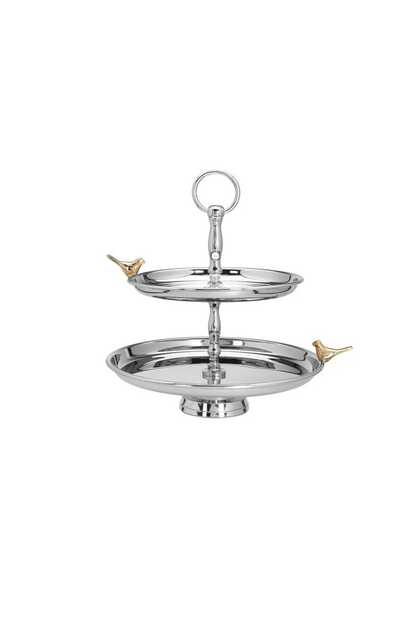 Bird 2-Tier Cookie Stand 21/26X32Cm