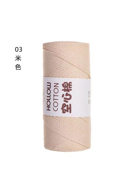 03 1PCS 2mm Hollow Cotton Yarn for Crochet Bags Macrame Cord DIY Craft Projects - 150g Roll Multiple
