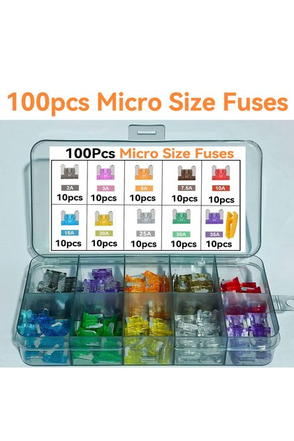 100pcs mimi 50pcs 100pcs Car Fuse Assortment Set 10 Sizes 2-35A Profile Medium Mini Micro Blade Type