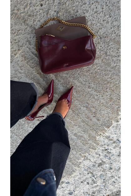 Wante Genuine Leather Bag Burgundy