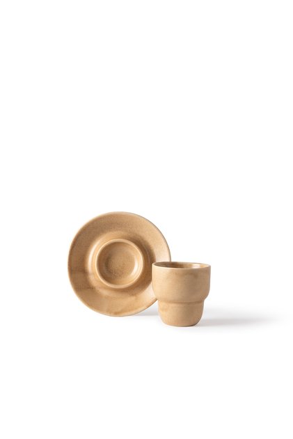 Rita nature 2-person 4-piece coffee cup set - terracotta - 90 ml