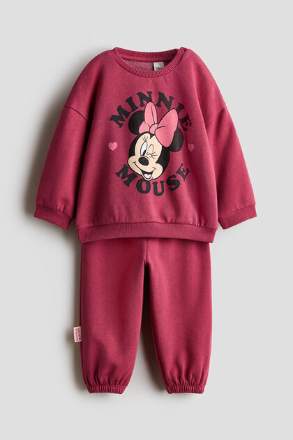2 Parçalı Baskılı Sweatshirt Set