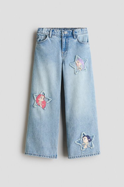 Wide Leg Jeans Baskılı