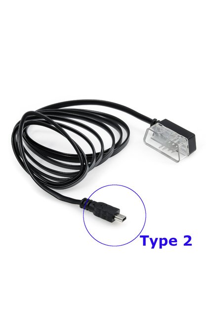 كابل OBD2 من النوع 2، قطعة واحدة، منفذ USB صغير، كابل توصيل OBDII 2 ذو 7 دبابيس إلى منفذ USB صغير لشاشة العرض الأمامية للسيارة (HUD).