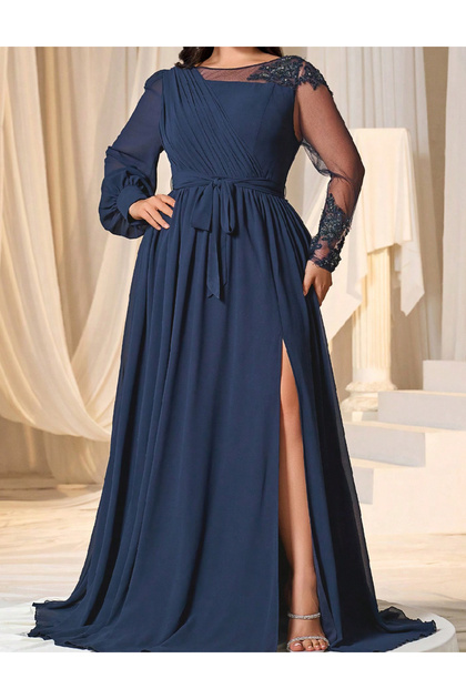 Rochie lunga, bleumarin