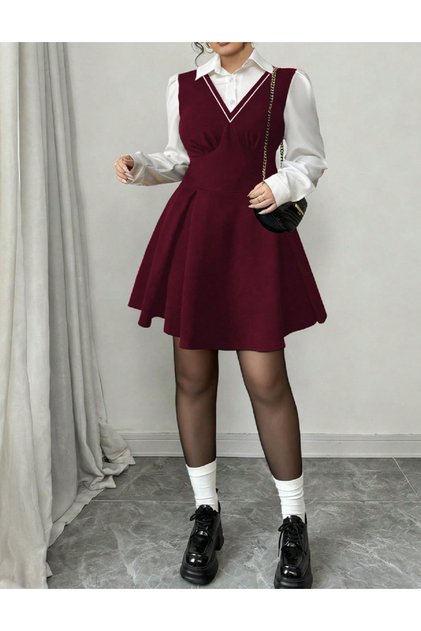 Къса рокля, червена