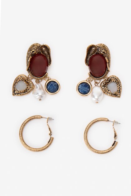Gold-Colored Denise 4-Piece Earring Set