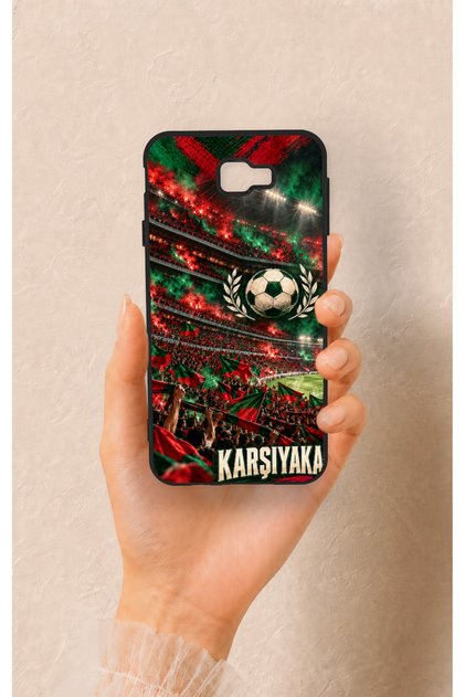 Samsung J7 Prime Compatible Karşıyaka-Themed Patterned Silicone Case.