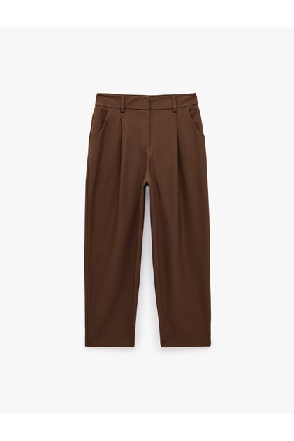 X Selected by Şahika Ercümen - Carrot-Cut, Pleated Fabric Trousers with Pockets.