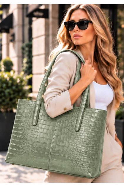 Women's Shoulder Bag Crocodile Leather Croco