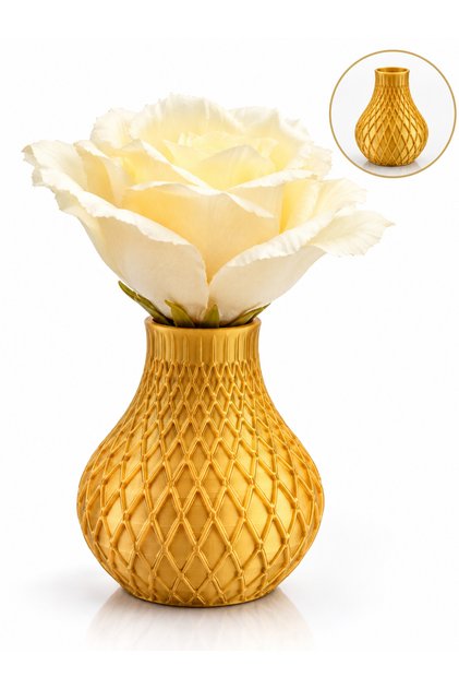 Dekoratif Gold Vazo Yapay Gül Çiçekli Masa Süsü Söz Nişan Düğün Ev Dekorasyonu