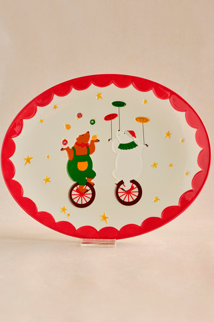 New Year Yılbaşı Carousel Kayık Tabak 30 cm