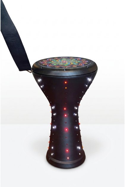 Profesyonel LED Işıklı Mısır Tipi Çömlek Darbuka Showtime Model Renk Desen Derili Sahne Tipi