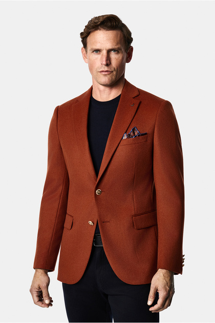 6 Drop Regular Fit Standard Cut 100% Wool Mono-Collar Blazer Jacket