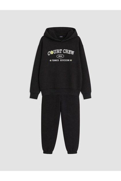 Özmarka New Season Black Printed Boys' Sweatsuit Set