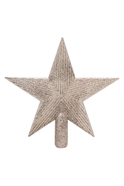 Varf Stea Craciun Sclipici Bej Sampanie 22cm Decor Festiv