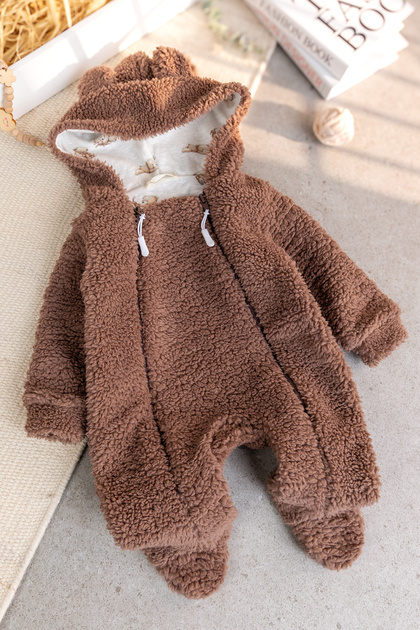 Premium-Quality Winter Plush Girls' and Boys' Baby Onesies