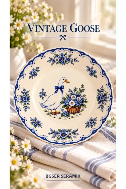 Vintage Goose 6 Piece Luxury Cake Plate Set