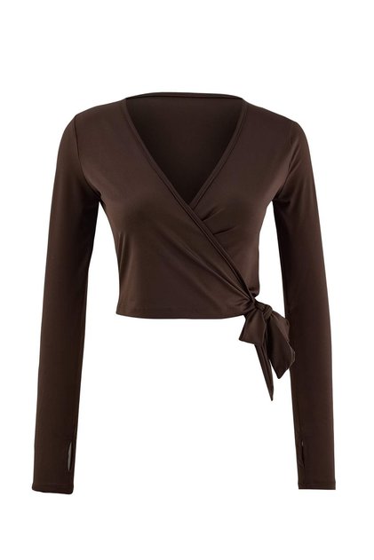 Bluză maro micro crop THMSS26BZ00002