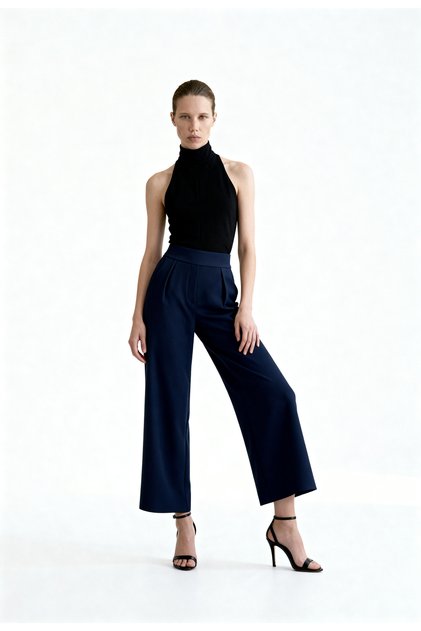 Wide Leg High Waist Trousers with Pockets