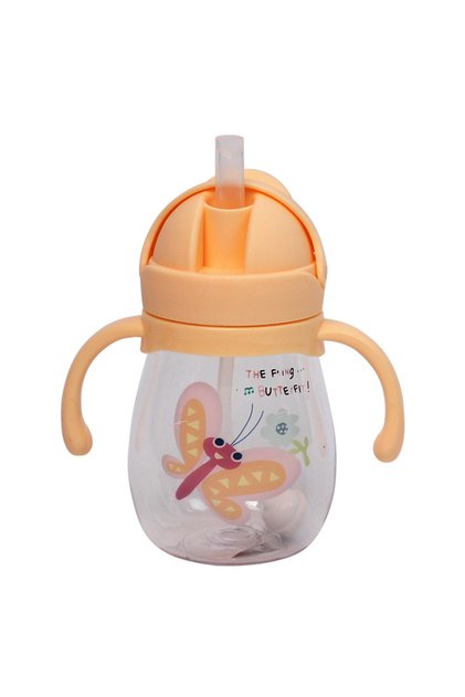 BUTTERFLY Baby Water Cup Straw Cute Anti-Choking Kindergarten Children Water Cup With Gravity Ball D