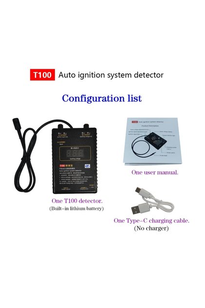 T100 AM-T100 12V 24V Auto Ignition System Detector Ignition Signal and Spark Voltage Tester
