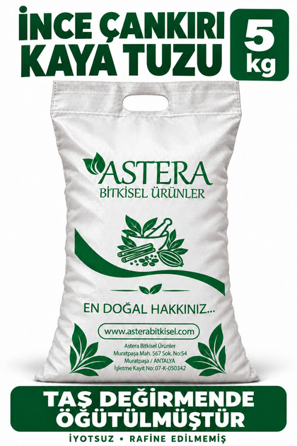 5 Kg Çankırı Kaya Tuzu İnce Öğütülmüş Yemeklik Sofralık (Taş Değirmen - İyotsuz - Rafine Edilmemiş)