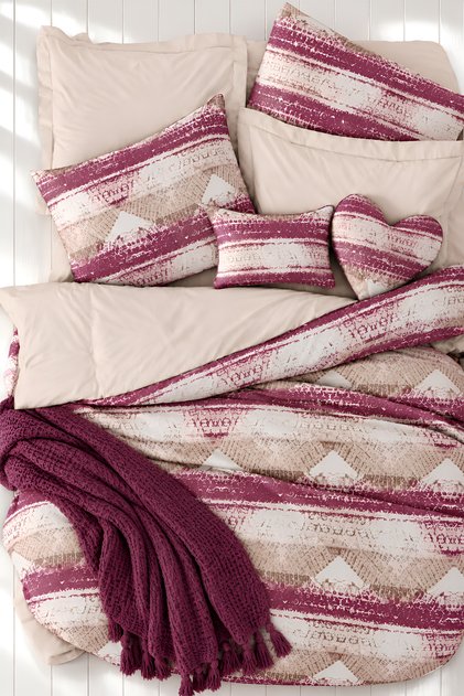Fitted Sheet Duvet Cover Set Single Victoria Plum
