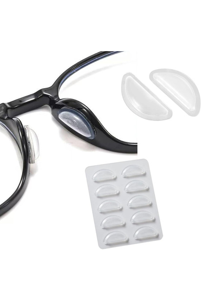 White 5/10 Pairs Super Sticky Anti Slip Eyeglass Nose Pads Soft Silicone Adhesive Glasses Nose Pad f