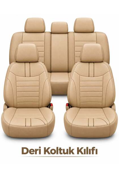 Renault Megane 1-3 1996-2016 Uyumlu Colorline Elegance Deri Bej Koltuk Kılıfı