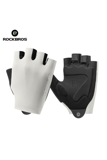 ROCKBROS L S408 beige ROCKBROS Summer Cycling Half Finger Gloves High Elastic Lightweight Breathable