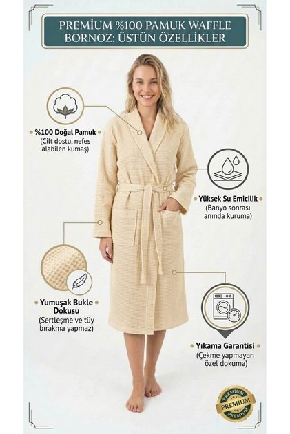 100% Cotton Waffle Pike Bathrobe Unisex Summer Thin Bathrobe Quick Drying Hammam Sauna Bathrobe