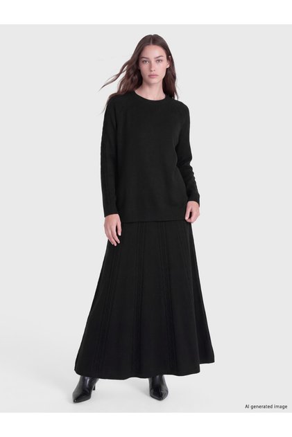 Quality Pieces from Çelebi Store: Beli Corded Hair Braid Embroidered Knitwear Skirt