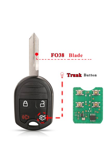 مفتاح التحكم عن بعد FO38 jingyuqin 433/315MHz ID63 CWTWB1U793 لسيارة Ford Edge Escape Expe