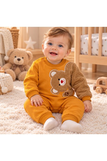 Baby Romper with Teddy Bear