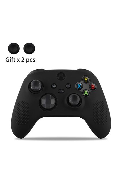 حافظة حماية من السيليكون باللون الأسود لجهاز تحكم Xbox Series X/S ملحقات لوحة الألعاب عصا التحكم باللون الرمادي